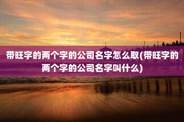 带旺字的两个字的公司名字怎么取(带旺字的两个字的公司名字叫什么)