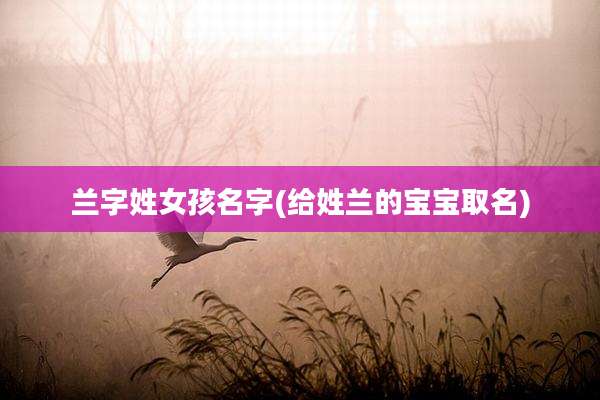 兰字姓女孩名字(给姓兰的宝宝取名)