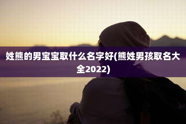 姓熊的男宝宝取什么名字好(熊姓男孩取名大全2022)