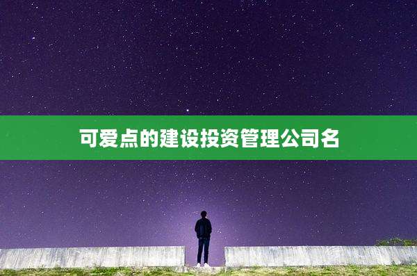 可爱点的建设投资管理公司名