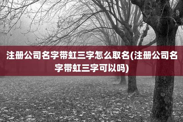 注册公司名字带虹三字怎么取名(注册公司名字带虹三字可以吗)