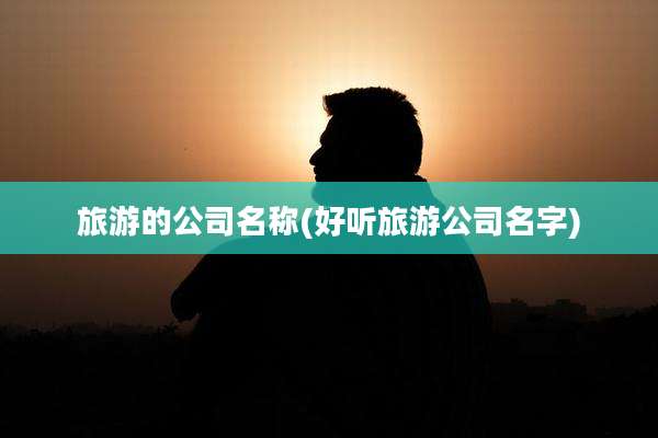 旅游的公司名称(好听旅游公司名字)
