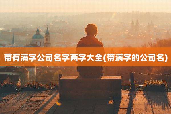 带有满字公司名字两字大全(带满字的公司名)