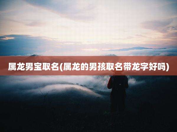 属龙男宝取名(属龙的男孩取名带龙字好吗)