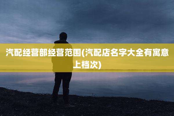 汽配经营部经营范围(汽配店名字大全有寓意上档次)
