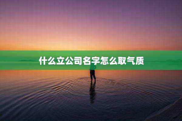 什么立公司名字怎么取气质