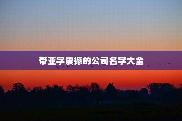 带亚字震撼的公司名字大全