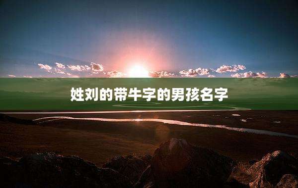 姓刘的带牛字的男孩名字