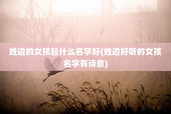 姓边的女孩起什么名字好(姓边好听的女孩名字有诗意)