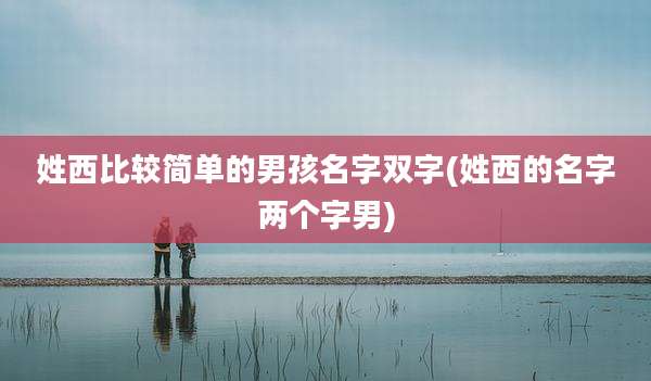姓西比较简单的男孩名字双字(姓西的名字两个字男)