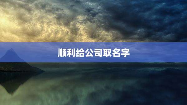 顺利给公司取名字