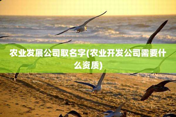 农业发展公司取名字(农业开发公司需要什么资质)