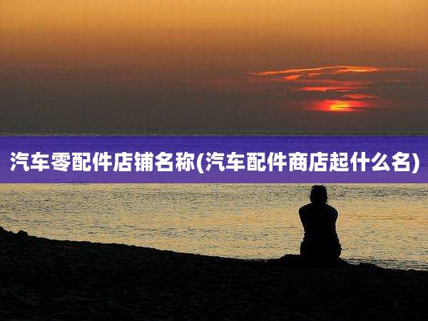 汽车零配件店铺名称(汽车配件商店起什么名)