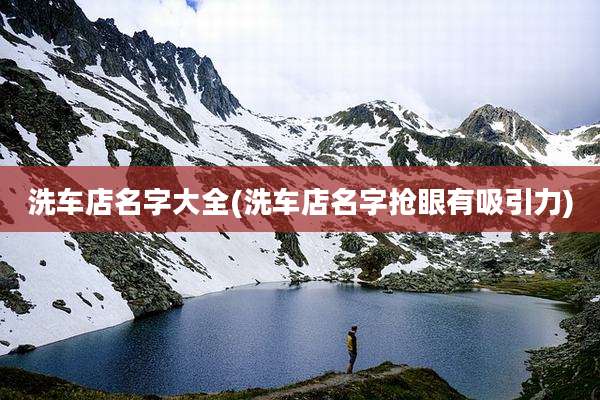 洗车店名字大全(洗车店名字抢眼有吸引力)