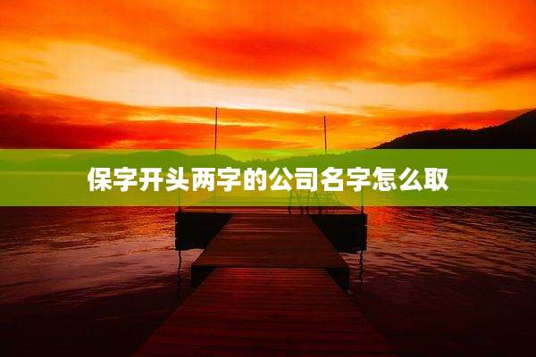 保字开头两字的公司名字怎么取