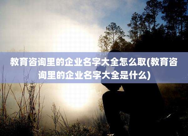 教育咨询里的企业名字大全怎么取(教育咨询里的企业名字大全是什么)