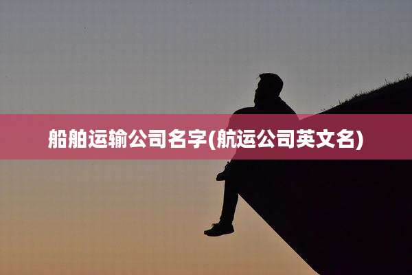 船舶运输公司名字(航运公司英文名)