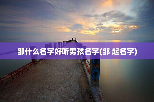 邹什么名字好听男孩名字(邹 起名字)