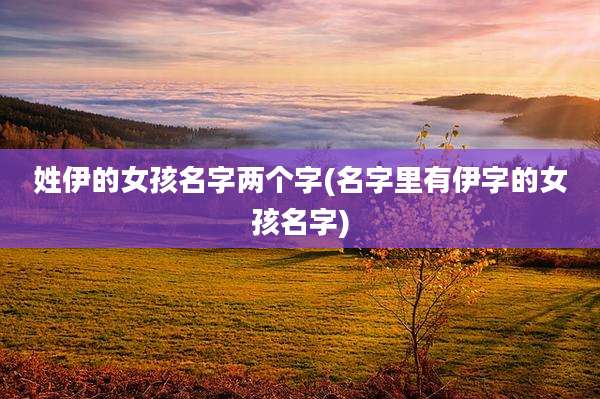 姓伊的女孩名字两个字(名字里有伊字的女孩名字)
