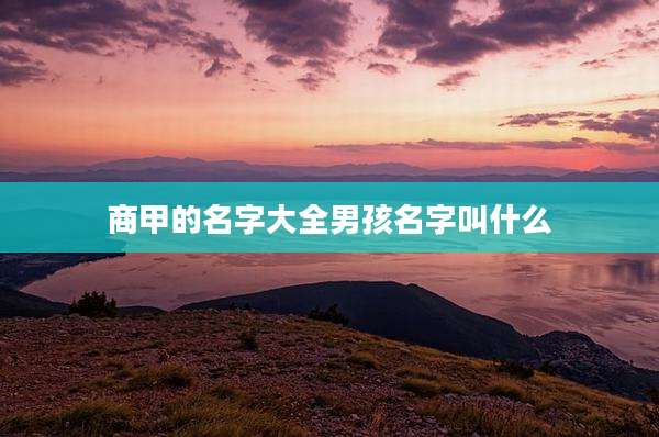 商甲的名字大全男孩名字叫什么