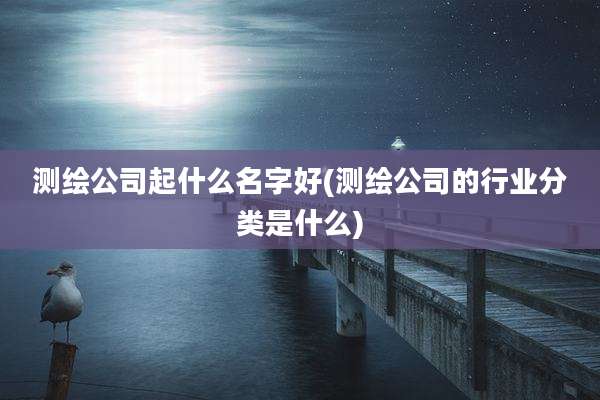 测绘公司起什么名字好(测绘公司的行业分类是什么)