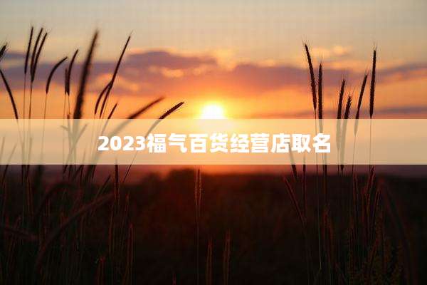 2023福气百货经营店取名