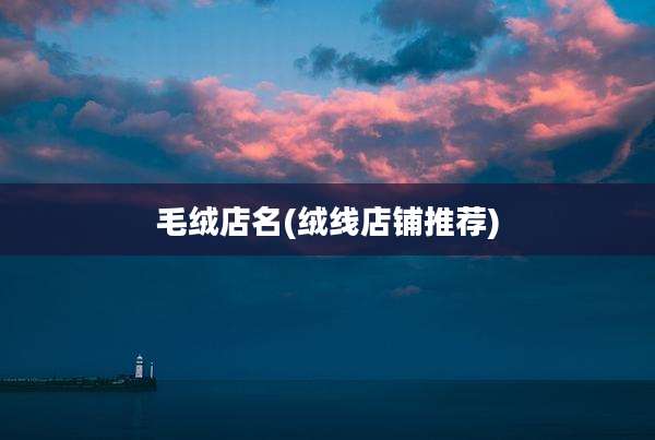 毛绒店名(绒线店铺推荐)
