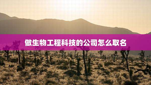 做生物工程科技的公司怎么取名