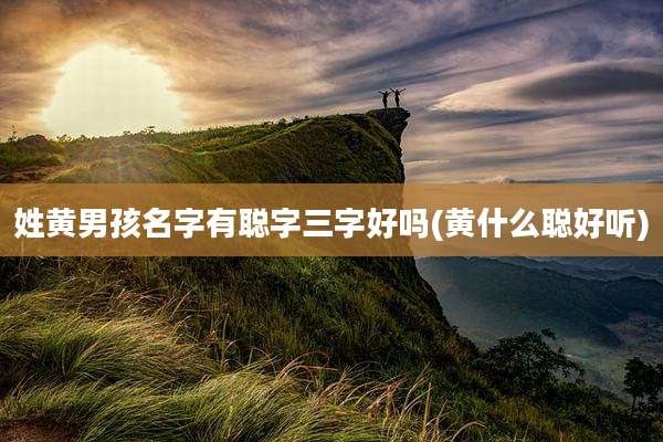 姓黄男孩名字有聪字三字好吗(黄什么聪好听)