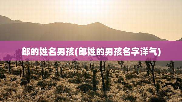 郎的姓名男孩(郎姓的男孩名字洋气)