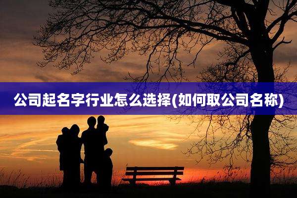 公司起名字行业怎么选择(如何取公司名称)
