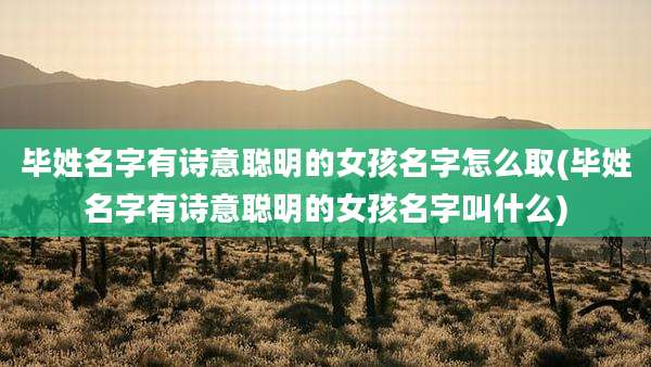 毕姓名字有诗意聪明的女孩名字怎么取(毕姓名字有诗意聪明的女孩名字叫什么)