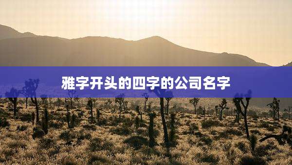 雅字开头的四字的公司名字
