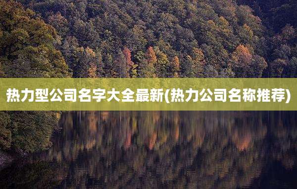 热力型公司名字大全最新(热力公司名称推荐)