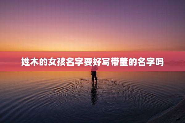 姓木的女孩名字要好写带董的名字吗