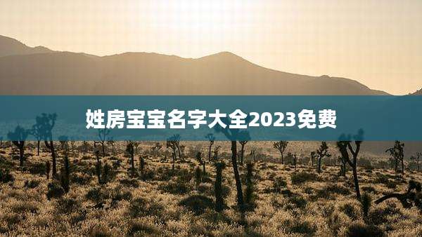 姓房宝宝名字大全2023免费