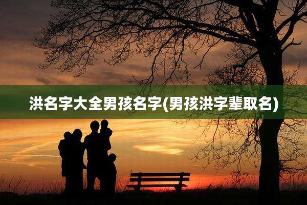 洪名字大全男孩名字(男孩洪字辈取名)