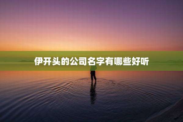 伊开头的公司名字有哪些好听