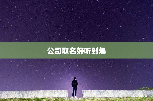 公司取名好听到爆