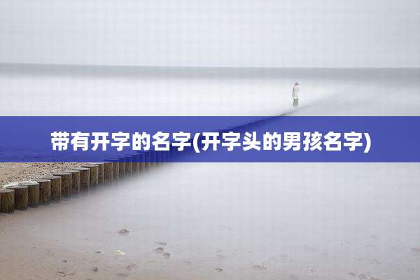 带有开字的名字(开字头的男孩名字)