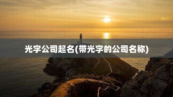 光字公司起名(带光字的公司名称)