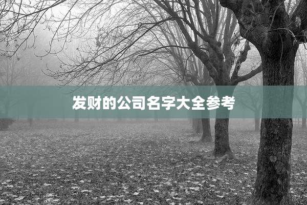 发财的公司名字大全参考