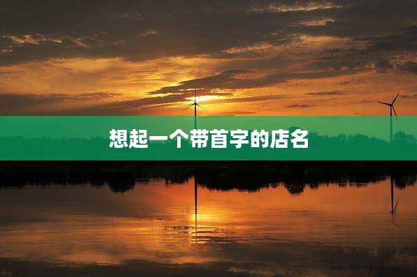 想起一个带首字的店名