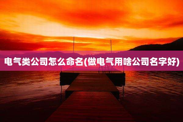 电气类公司怎么命名(做电气用啥公司名字好)
