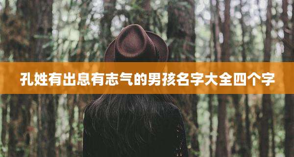 孔姓有出息有志气的男孩名字大全四个字
