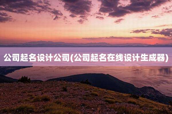 公司起名设计公司(公司起名在线设计生成器)