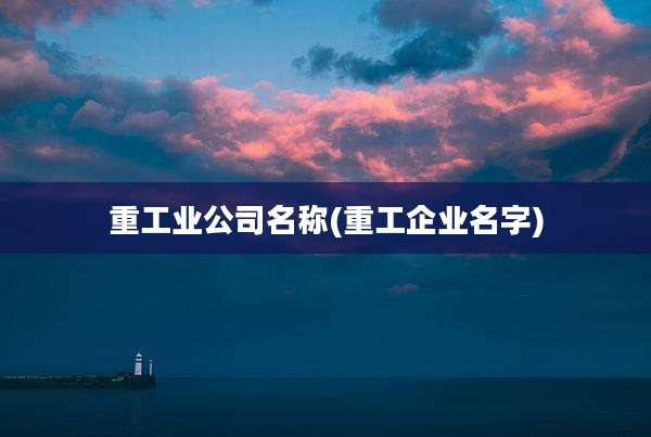 重工业公司名称(重工企业名字)