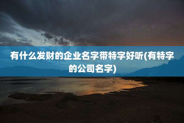 有什么发财的企业名字带特字好听(有特字的公司名字)