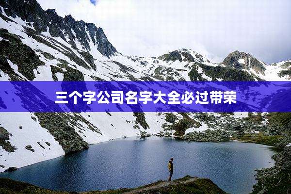 三个字公司名字大全必过带荣