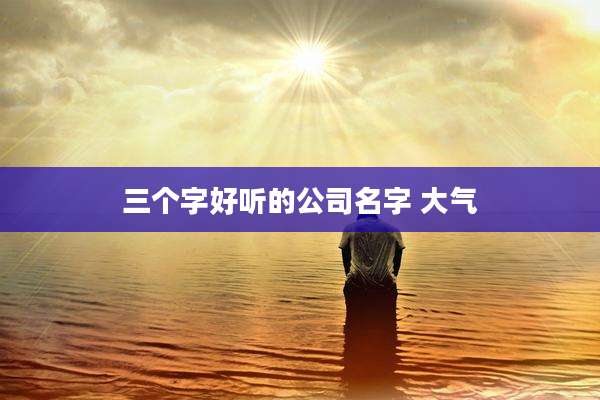 三个字好听的公司名字 大气